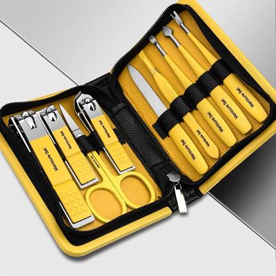 Portable Nail Scissors Set Manicure Set Pedicure Kit Stainless Steel Nail Clippers Tool Travel Grooming Case