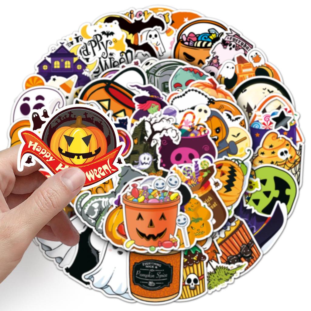 Halloween Graffiti Stickers: 100-Count Cartoon DIY for Luggage & Phone Cases