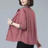 Women's Spring and Summer Versatile Color-Block Shirt Jacket Korean Style Plus Size Casual Shirt Fashion Slimming Outerwear