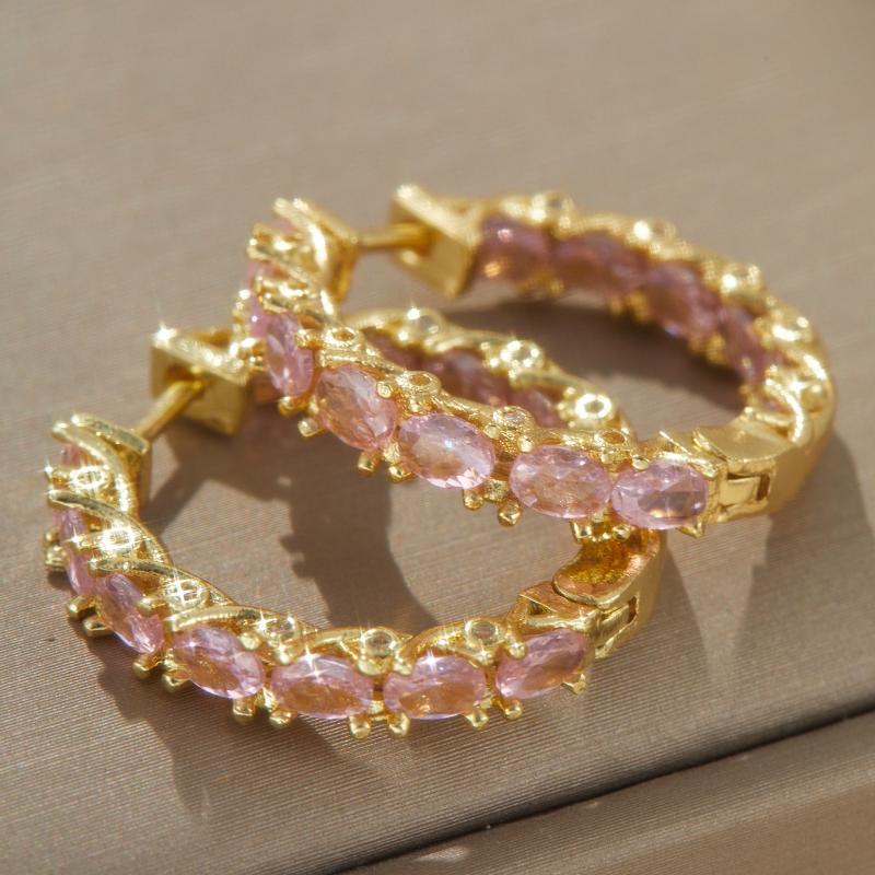 

Luxurious Sparkling Zircon Circle Pendant Earrings, Women s Exquisite and Fashionable Wedding Party Zircon Accessories