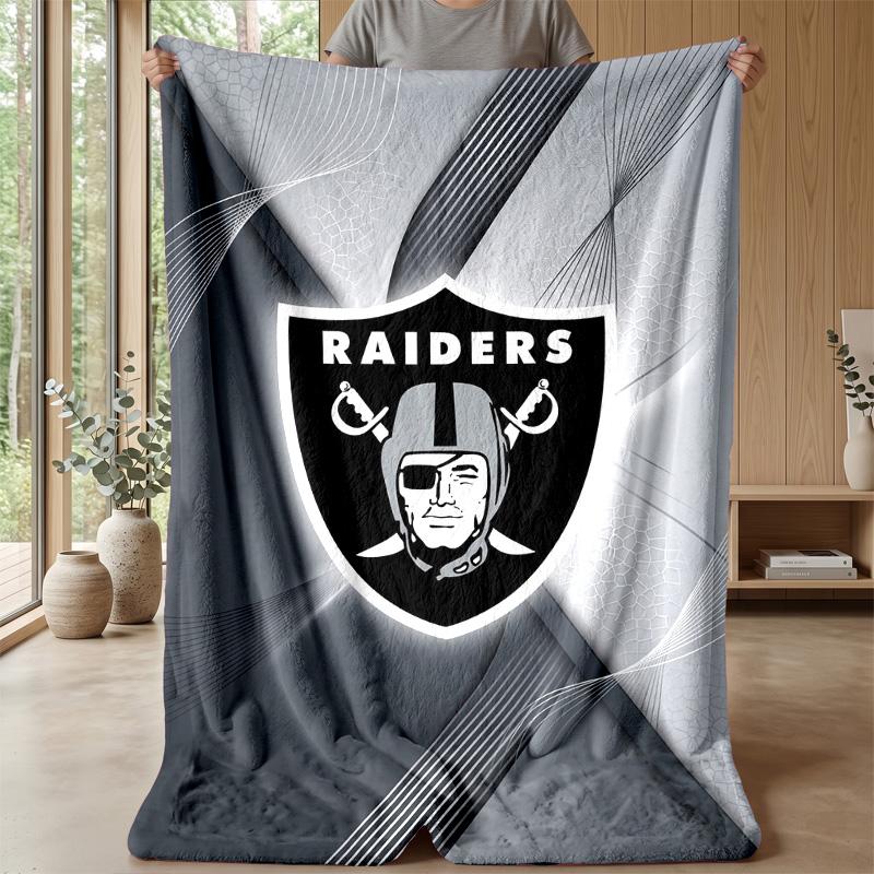 Coperta in Flanella Pile Las Vegas Raiders Coperta Calda e Accogliente per Divano Letto Viaggio Uso Stagionale