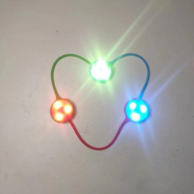1Pcs Silicone Led Night Outdoor Backpack Lights Running Warning Light Camping Riding Wind Rope Light Travel Equipment Tool