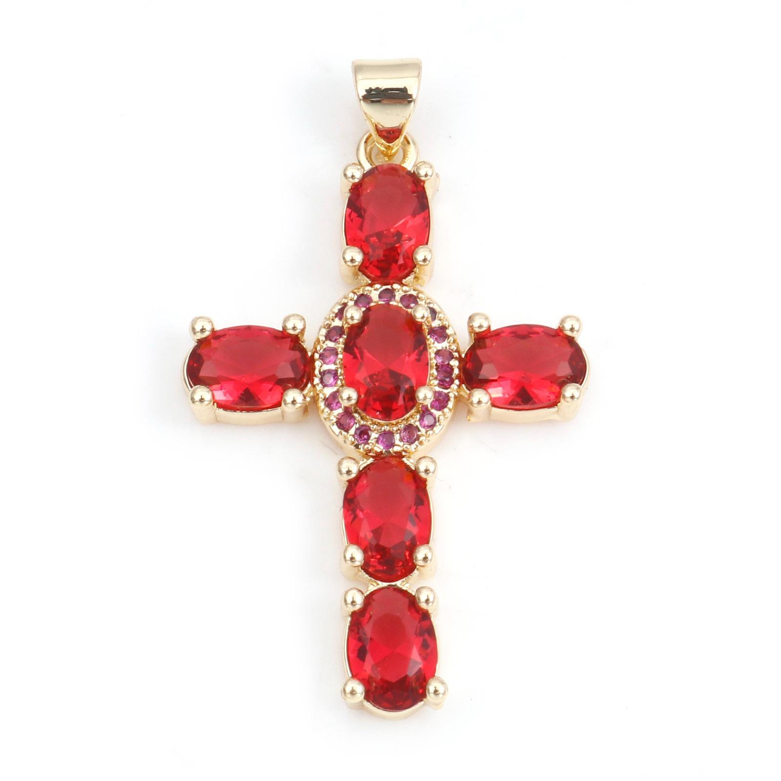 

1 Piece Copper Religious Cross Pendants Gold Color Metal Charms For DIY Making Necklace Bracelets Jewelry Findings 4cm x 2.3cm фуксия