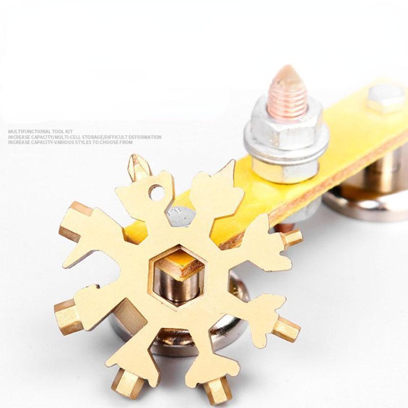 Multifunctional Snowflake Wrench 18-in-one Multi-purpose Hexagon Socket Plum Bathroom Stainless Steel Universal Portable Tool Set