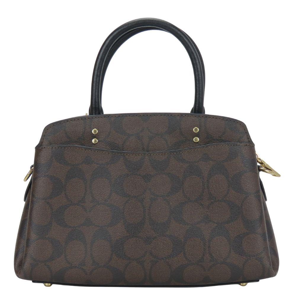 Used COACH Handbag 91494 Signature PVC/leather Dark brown black Shoulder