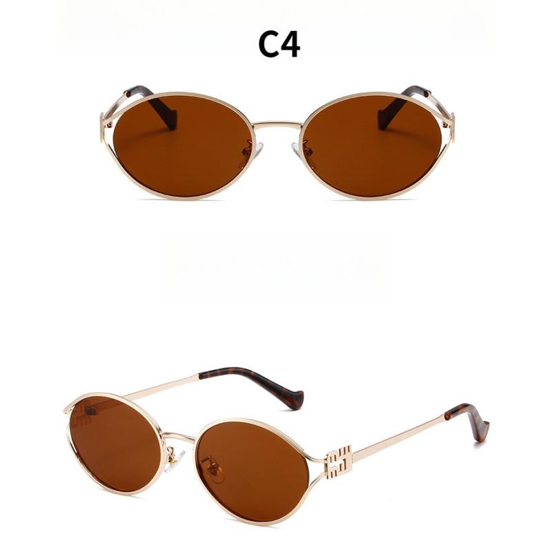 Women's sunglasses, men's and women's fashion round-frame metal sunglasses
