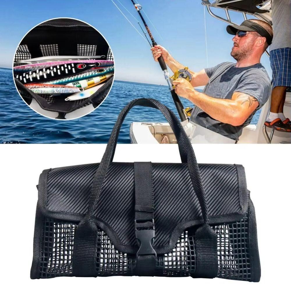 Mesh Pouch Lure Storage Bag Hollow Out Jig Mesh Bag Jigging Bait Organizer  Fishing Accessories