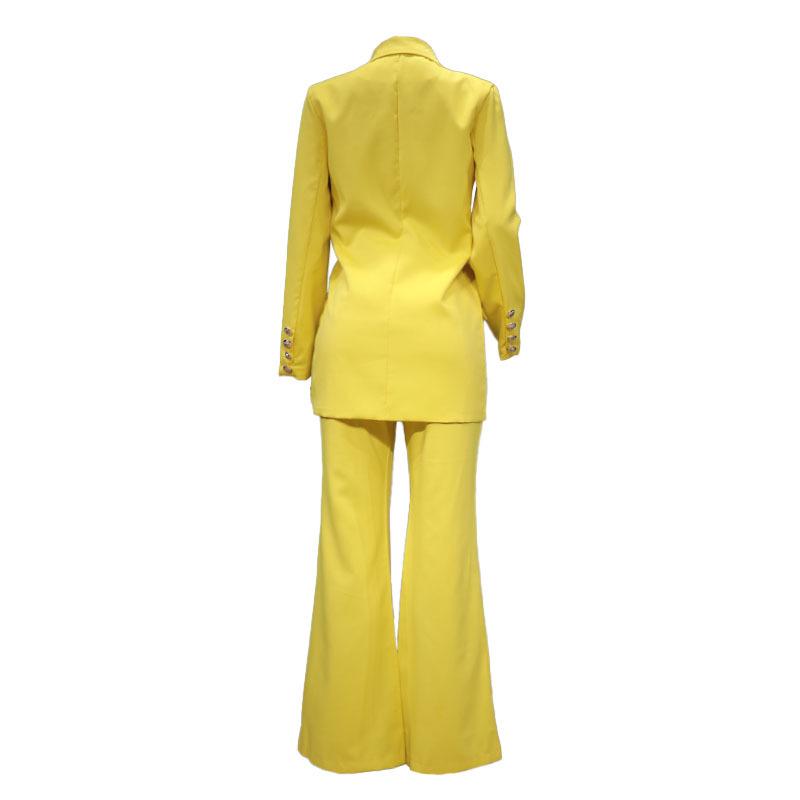 Women's Solid Color Casual Wide-Leg Pants Two-Piece Suit