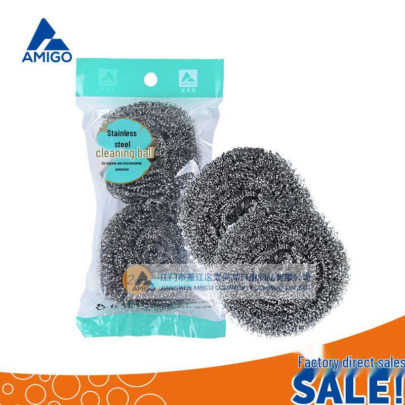 Large Stainless Steel Cleaning Balls - 2-Pack Dishwashing Pot Brushes