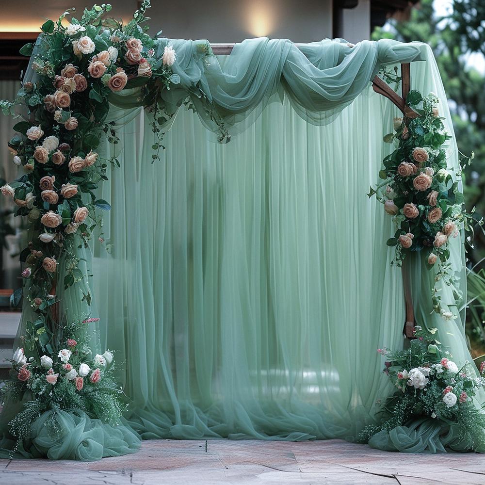 Wedding Arch Draping Fabric Sheer Drapes for Backdrop Curtains Sheer Birthday Party Wedding Ceremony Reception Arch Drapes