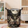 1pc, Mystical Moth And Moon Laundry Basket, Dirty Clothes Hamper, Retro Insect Floral Storage Bin Gifts, Foldable Clothes Baskets for Bedroom, Bathroo