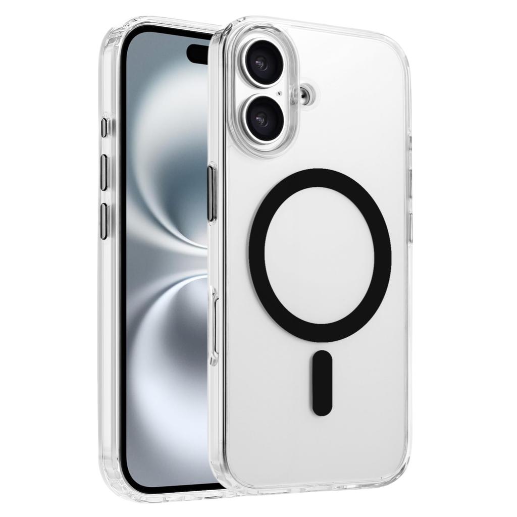 For iPhone 16 Case Compatible with MagSafe Clear PC + TPU Sealed Magnetic Phone Cover