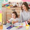 34Pcs Kids Painting Brushes Set Spill-Proof Paint Cups With Lid Paint Brushes Palette Tray Brush Ideal For Watercolour School Pr