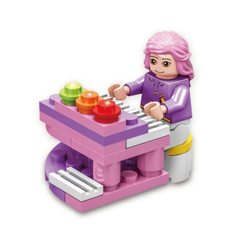 2 IN 1 SLUBAN Girl Royal Carriage Wagon Model Building Blocks Enlighten Action Figure Toys For Children