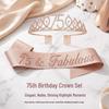 75-100 Jaar Verjaardag Strass Legering Kroon & Band Set Haaraccessoires