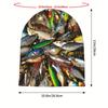 Fishing Skull Cap - Unisex Hip Hop Beanie Hat With 3D Multicolor Fish Design, Durable Outdoor Fishing Trip Hat, Fashionable Nove