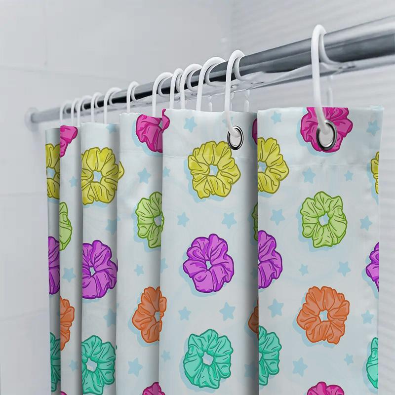 Floral Shower Curtain Tropical Flowers Waterproof Bathroom Decor Vintage Patterned Fabric Liner for Home