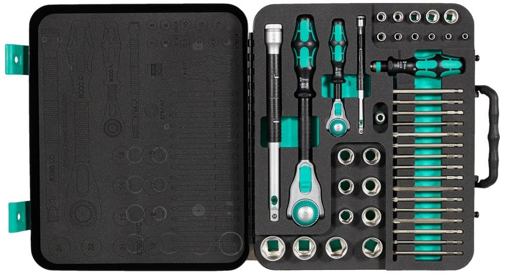 

WERA Zyklop Speed Kraftform Driver and Socket Bit Set with Storage Case 43-Piece Ratchet, Handle, (Product Number 160785)