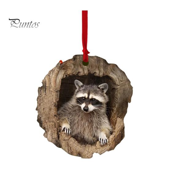 Christmas Animal Ornament Cartoon Forest Animal Hanging Decoration 2D Flat Acrylic Pendant for Christmas Tree Decor