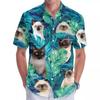 Summer new Hawaiian shirt men's fashion digital printing short sleeve source factory one piece hair
