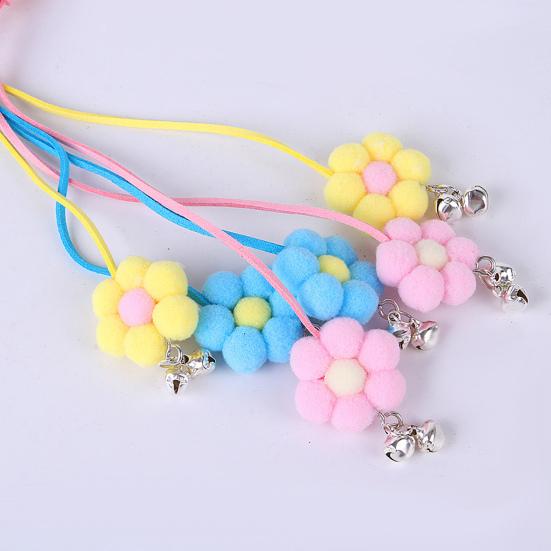 Cat Interactive Toy Comfortable Handle Soft Bell Delicate Tear-resistant Relieve Stress Vivid Color Flower Fairy Funny Cat Stick for Kitty