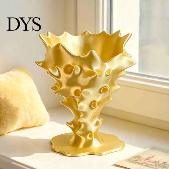 Nordic Style Home Decor Creative 3D Printed Flower Vase, Modern Decorative Minimalist Container, Office Desk Holder Artistic Floral Arrangement