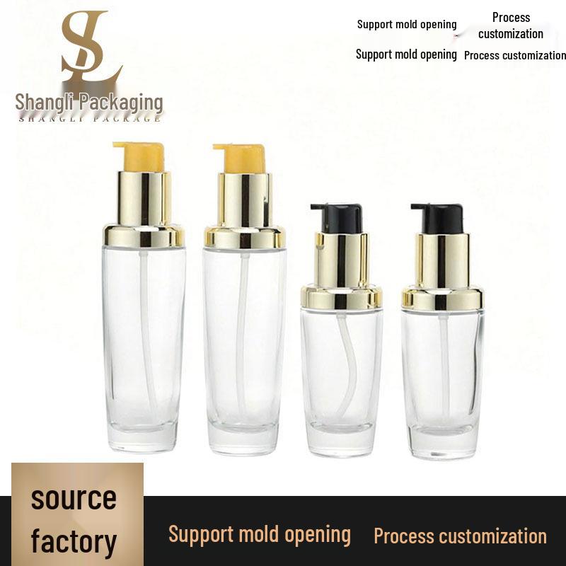 Sk 100ml Elegant Skincare Essence 60ml Refillable Glass Bottle with Pump – Ideal for Hair Oil