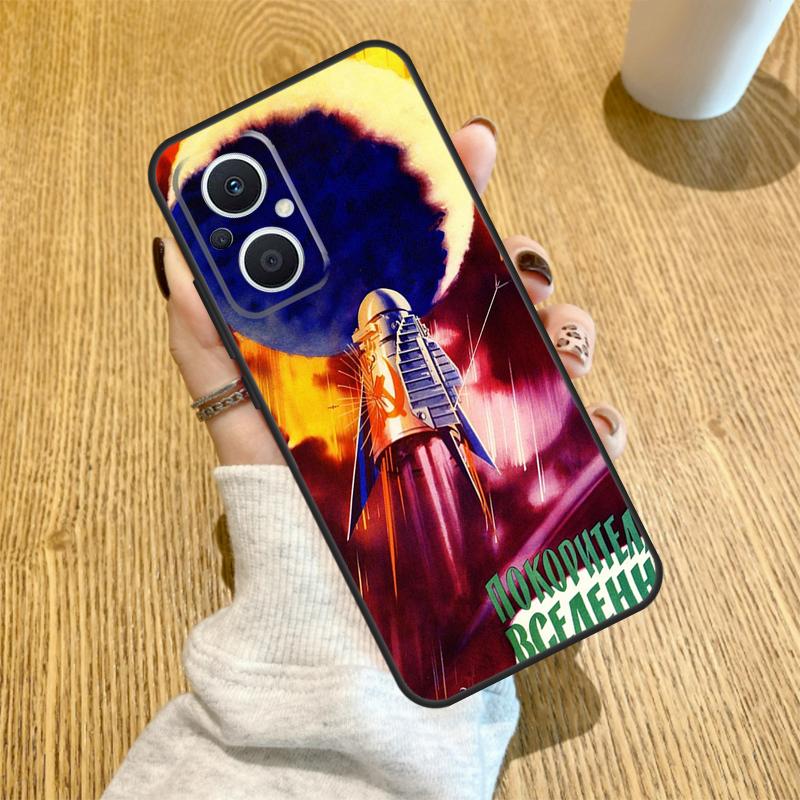 CCCP Soviet Space Propaganda Art Funda For OPPO Reno 12F 11F 13F 14F 8T 8 Lite 10 11 12 13 14 OPPO Find X8 X6 X5 X9 Pro Case