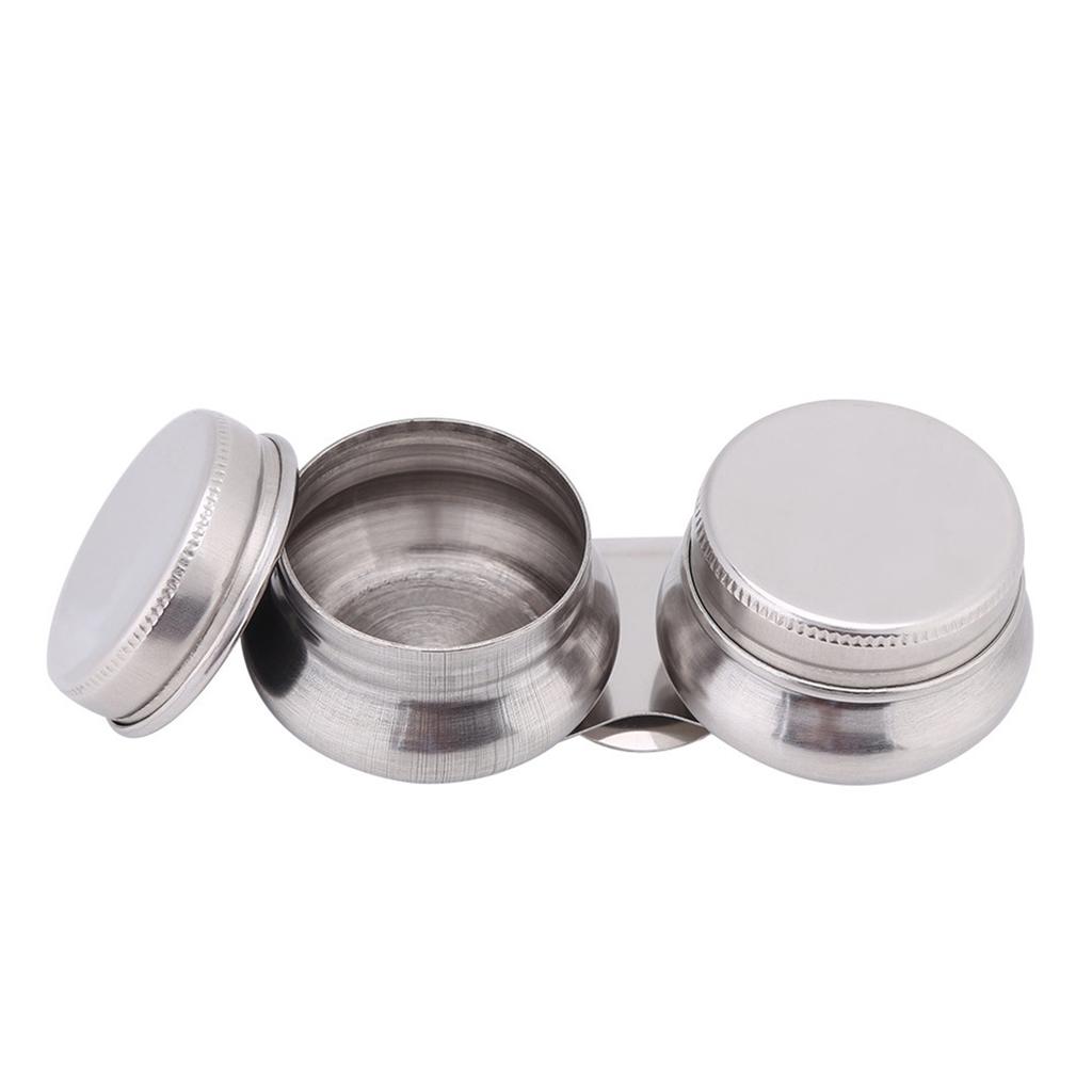 Stainless Steel Large Double Palette Cup Oil Paint Megilp Turpentine Solvent Container with Lid