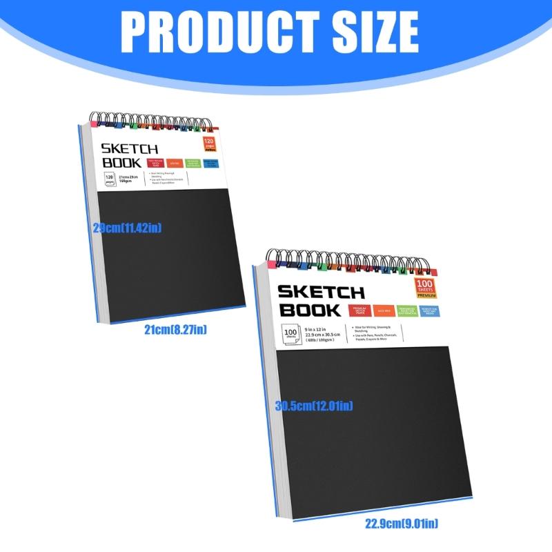 Portable Hardcover Sketchbook Coil Binding Drawing Pad Tearable Pages For Artists Beginner Outdoor Sketching Doodling