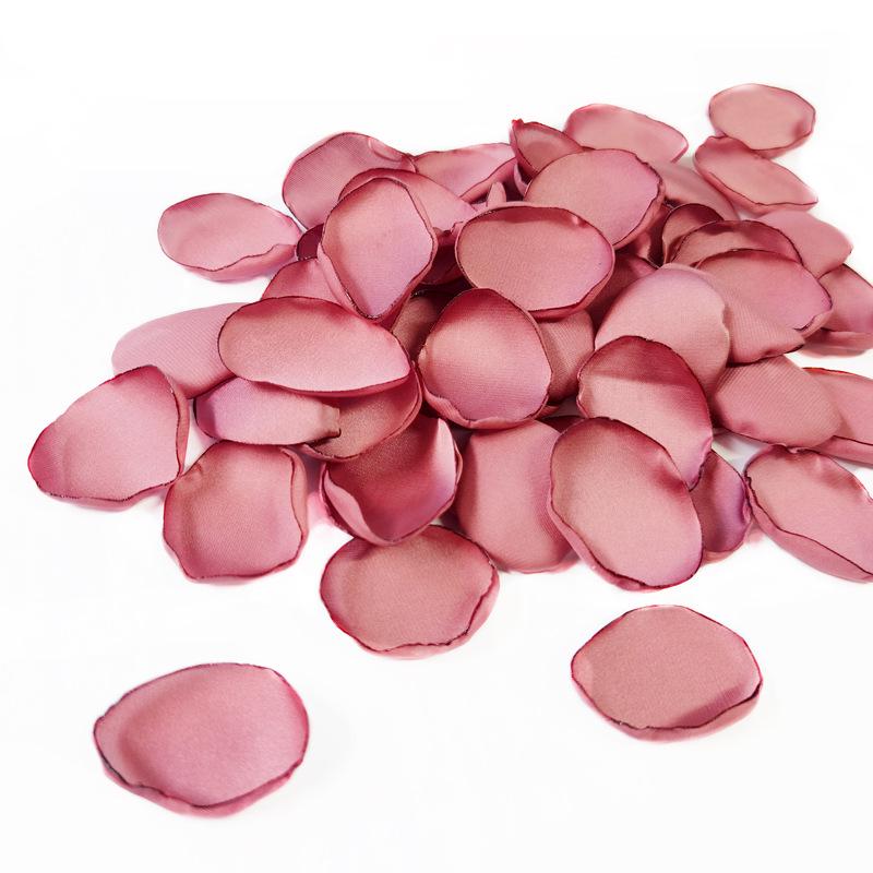 300-Pack Burnt Edge Silk Rose Petals for Wedding Decoration, Multi-Color Options