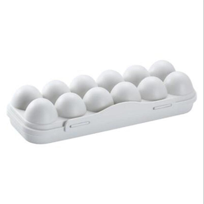 Portable Egg Storage Box Container 1PC 12 Grids PP Kitchen With Lid Compartments