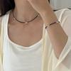 Beaded bow necklace women's accessories Korean ins collarbone chain niche sweet and cool jewelry gift