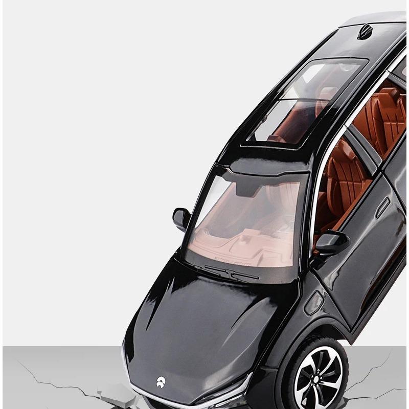 1/24 NIO ES8 SUV Alloy New Energy Car Model Diecast Metal Toy Vehicles Car Model High Simulation Sound and Light Childrens Gifts