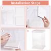 6sets Folding Clear Plastic Gift Storage Boxes with Paper Top & Buttom Rectangle White 15.2x15.2x23.5cm