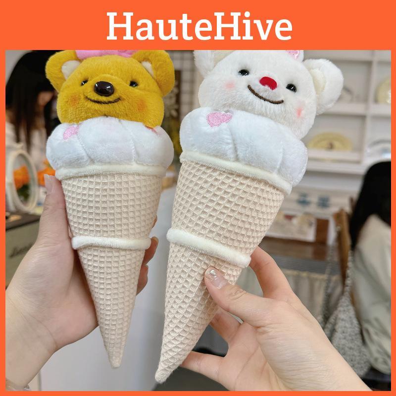 Cute Bear Butter Ice Cream Plush Animal Pp Cotton Fill Gift For Children