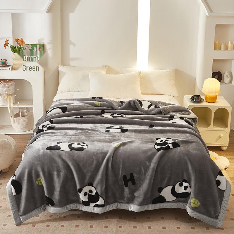 Double-Layer Thickened Raschel Blanket - Super Soft Anti-Static Fleece for Autumn/Winter, Perfect Wedding Gift.