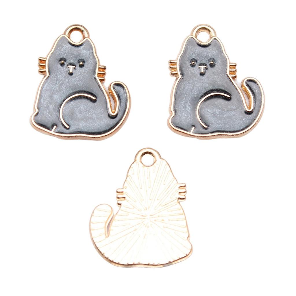 Enamel Charms Cats Pendants For Cute Pet Lover Jewelry Making Accessories