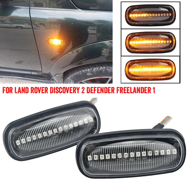 For Land Rover Discovery 2 1999-2004 Defender Freelander 1 2002-2005 Dynamic Sequential Indicator Blinker LED Side Marker Light