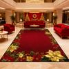 Gorgeous Poinsettia Red Area Rug Large Area Living Rooms El Lobbies Carpet Non-slip Home Luxurious Bedroom Decor Floor Mat