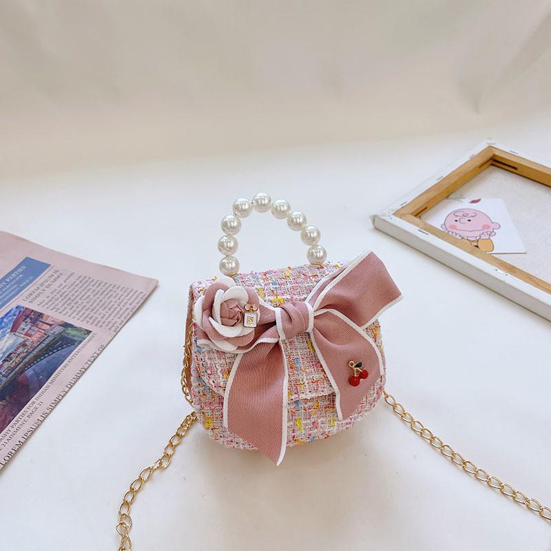 

Очаровательная Мини-сумочка с жемчугом для детей с дизайном в виде короны и банта в модных цветах Cherry Pink Yellow