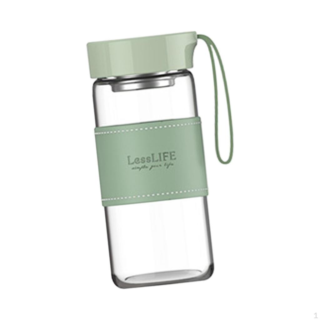 Tragbare Teeflasche Wasserflaschen 480ml Auslaufsicherer Becher Rutschfeste Hülle für Camping Wandern