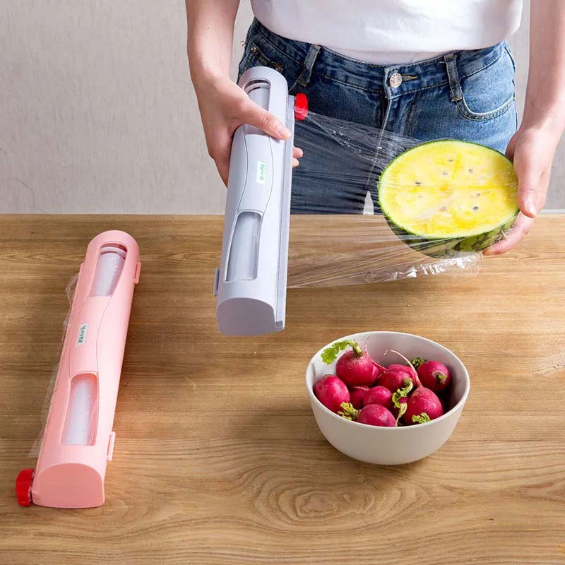 Kitchen Cling Film Cutter Household Width Adjustable Magnetic Suction Refrigerator Food Plastic Wrap Dispenser Food Grade PE Film Foil Cutter