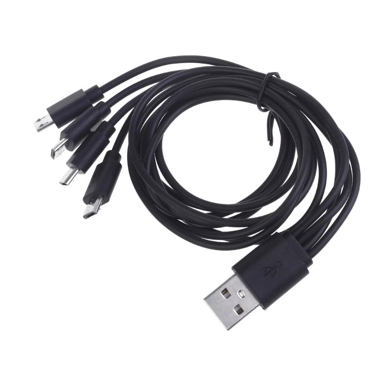 4 in 1 USB TypeA to Micro USB Splitter Charging Cable USB to MicroUSB Adapter Charging Cable