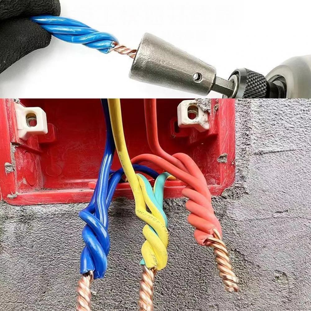Hex Shank Wire Twister Heavy Duty Drill Wire Twister Tool Metal Electrical Wire Nut Connector Hex Shank Cable Twisting for Power