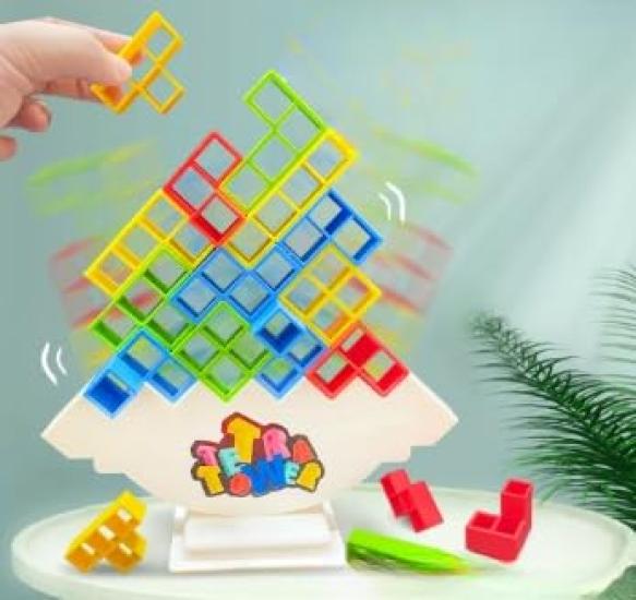

Kancharo Tetris Tower Balance Game Balance Building Blocks Stacking Toy IQ Kill Time Educational Puzzle Intelligence Game 3D Puzzle Gift (48pcs)