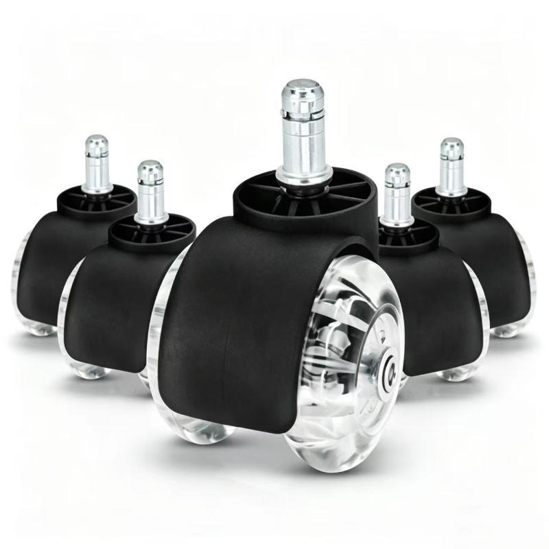 Silent Rubber Office Chair Swivel Caster Wheels 1/5Pcs Universal Easy to Replace Non-Scratch for All Floor Types