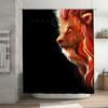 Waterproof Shower Curtain with Majestic Lion Design Heat Resistant Machine Washable Non-Transparent 180x180cm