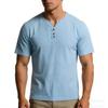 Men Chinese Style Retro Casual V Neck Short Sleeve Solid T Shirt