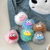 Cartoon Sausage Mouth Hair Ball Key Chain Phone Pendant Couple Key Ring Backpack Charms Car Bag Decor Christmas Gift